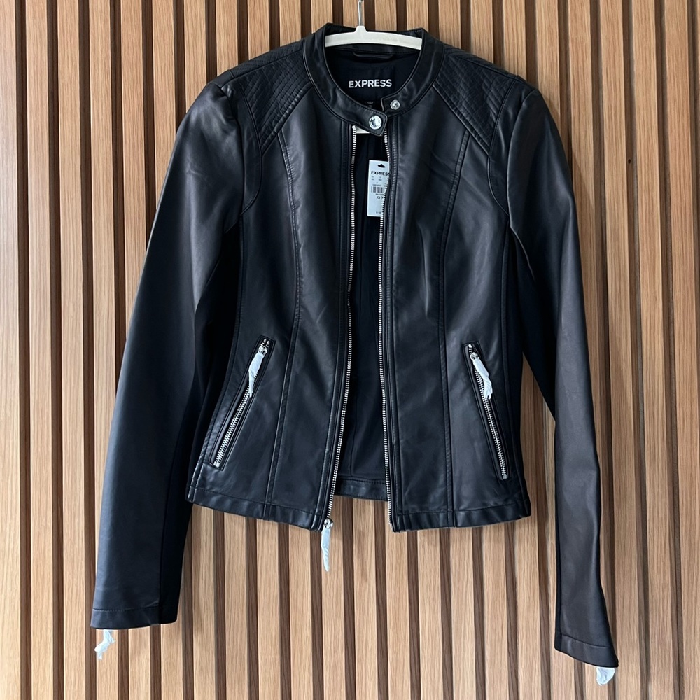 New Moto Jacket Faux Leather Black XS